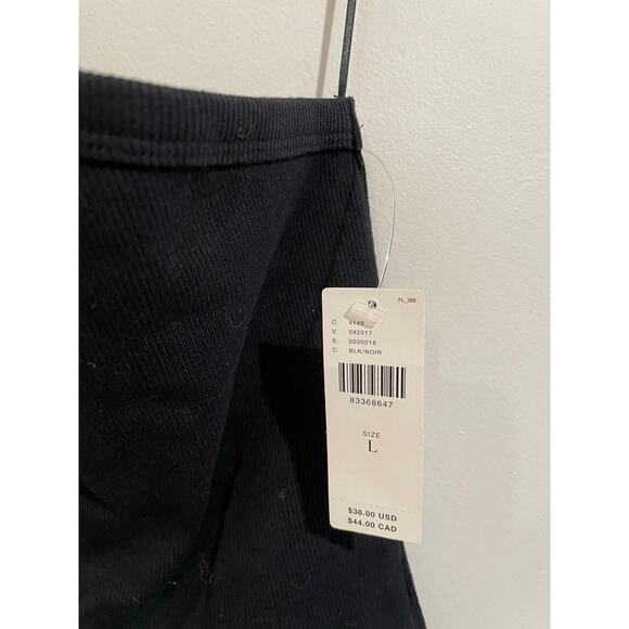 NWT Pilcro Anthropologie The Zeda Ribbed One Shoulder Top in Black - Picture 4 of 8